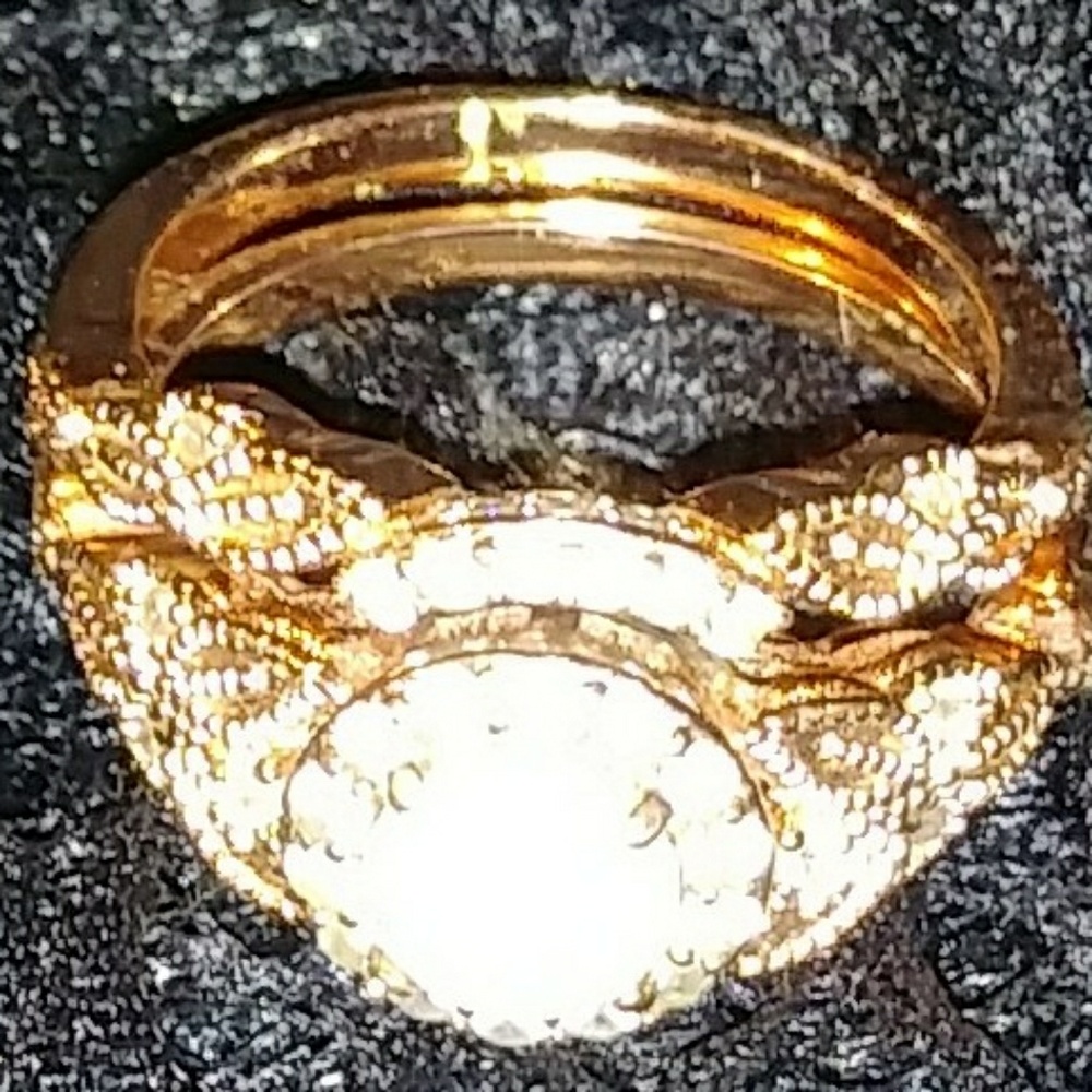 OPAL ROSE GOLD WOMENS WEDDING RING SET - Picture 6 of 7